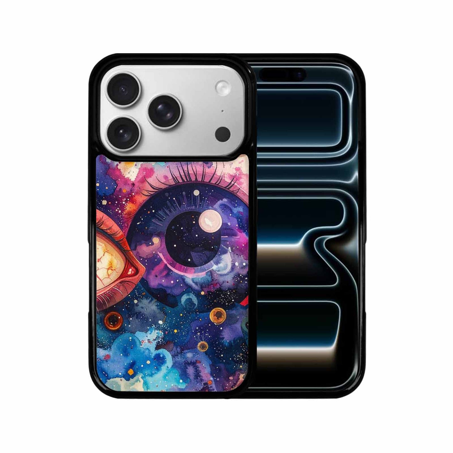 iPhone 17 Pro Case — Cartoon Eyeballs Galaxy Space, Custom Designed Case Cover