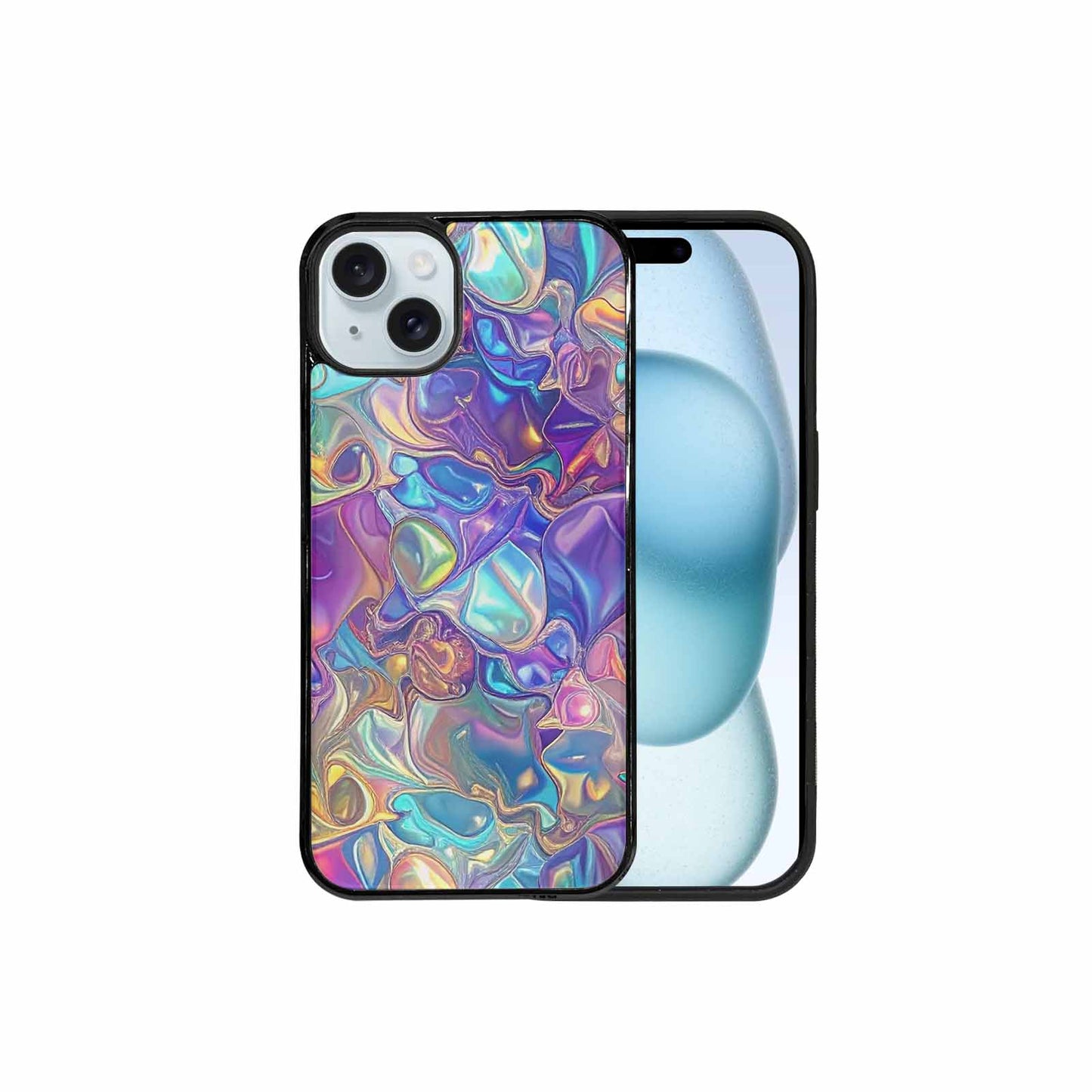 iPhone 15 Plus Case — Holographic Iridescent Shimmer Pattern Hundreds Of, Original Design Phone Case
