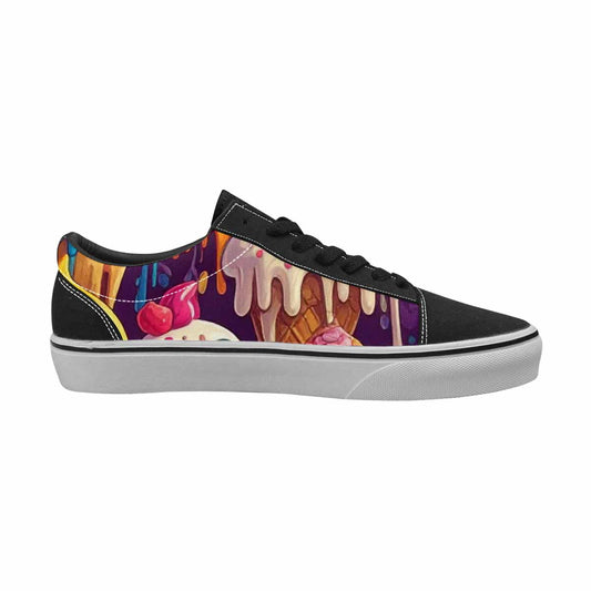 MEN'S Melting Ice Cream Monster Lace-Up Canvas Wallpaper Art Custom Sneakers