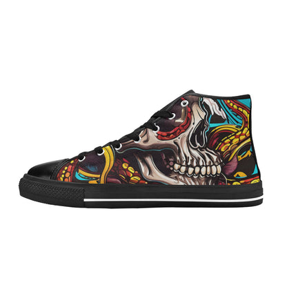 MEN'S Tentacles Skull 2 Men’S High Top Canvas Vivid Shoes