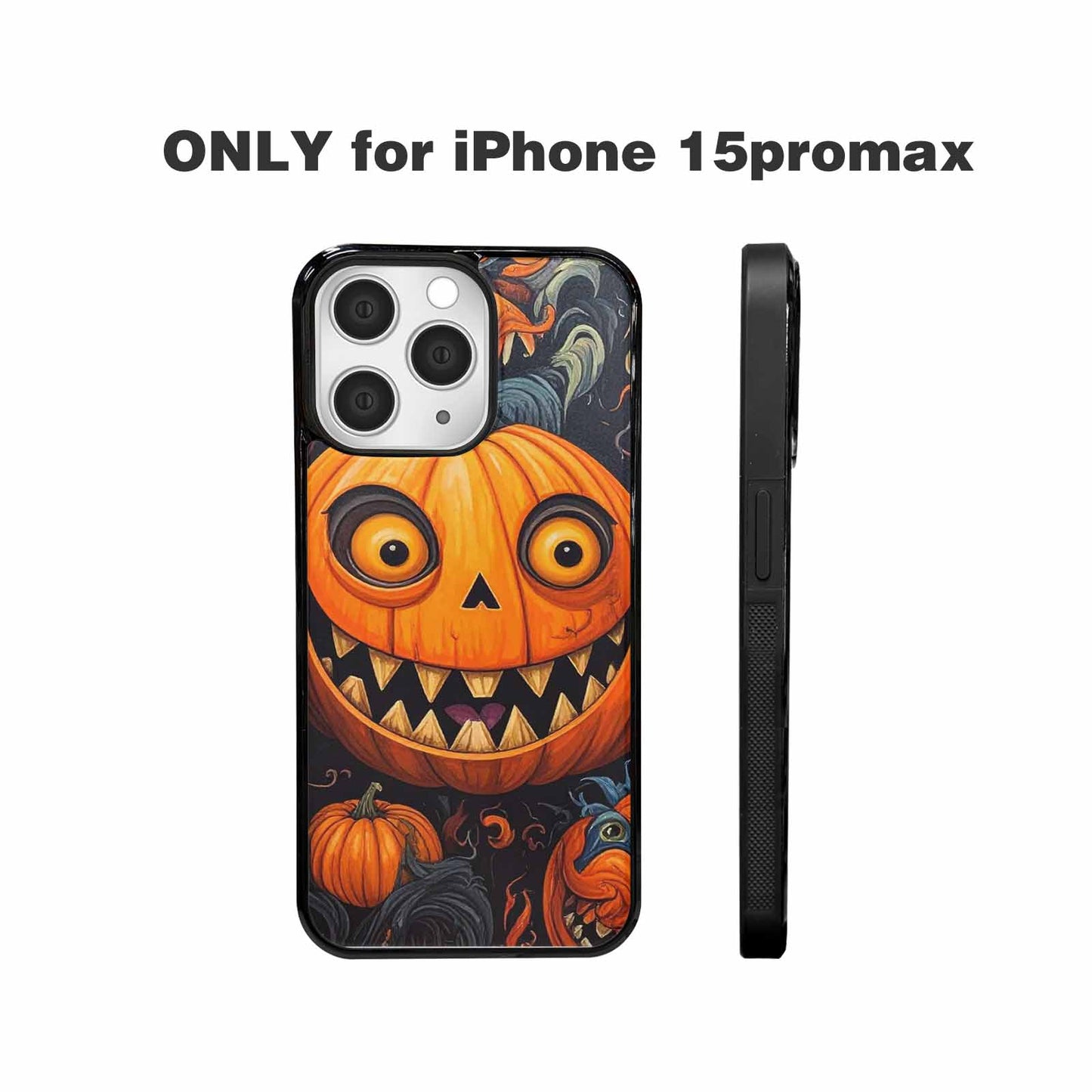 iPhone 15 Pro Max Case — Cartoon Pumpkin Monster, Custom Art Phone Cover