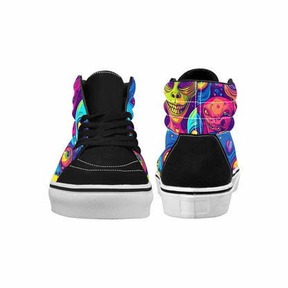 WOMEN'S Alien Ufo Cartoon High Top Canvas Neon Fantasy Custom Shoes