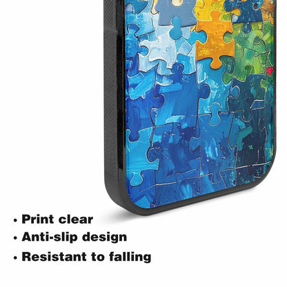 iPhone 15 Plus Case — Autism Puzzle Pieces Puzzle Piece Pattern, Custom Art Phone Cover