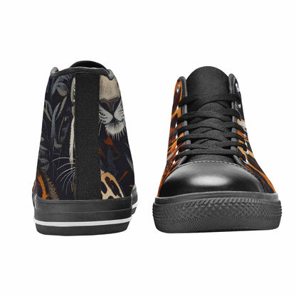 WOMEN'S Animal Print High Top Canvas Dark Academia Custom Sneakers