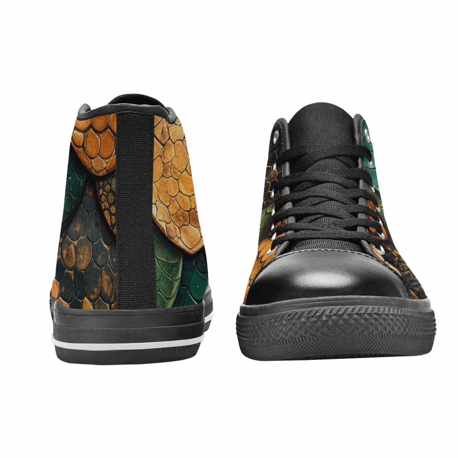 MEN'S Snake Skin Reptile High Top Canvas Wallpaper Art Shoes