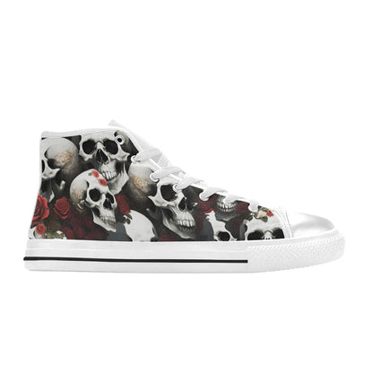 WOMEN'S Rose Skulls Dark 3 High Top Canvas Surreal Sneakers