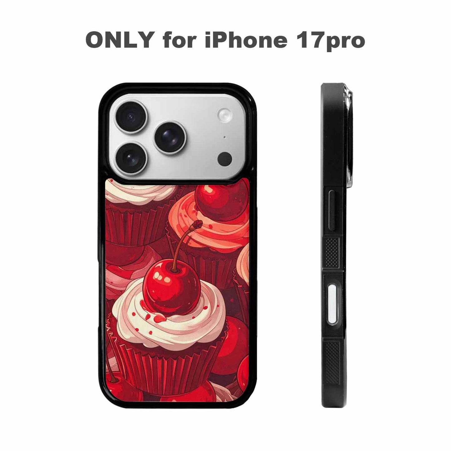 iPhone 17 Pro Case — Retro Cherry Cupcake Retro Vintage, Custom Made Phone Cover