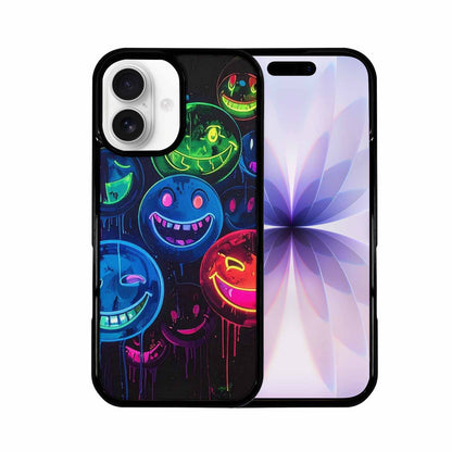 iPhone 17 Case — Smiley Faces Glow Original Art, Unique Phone Case Design