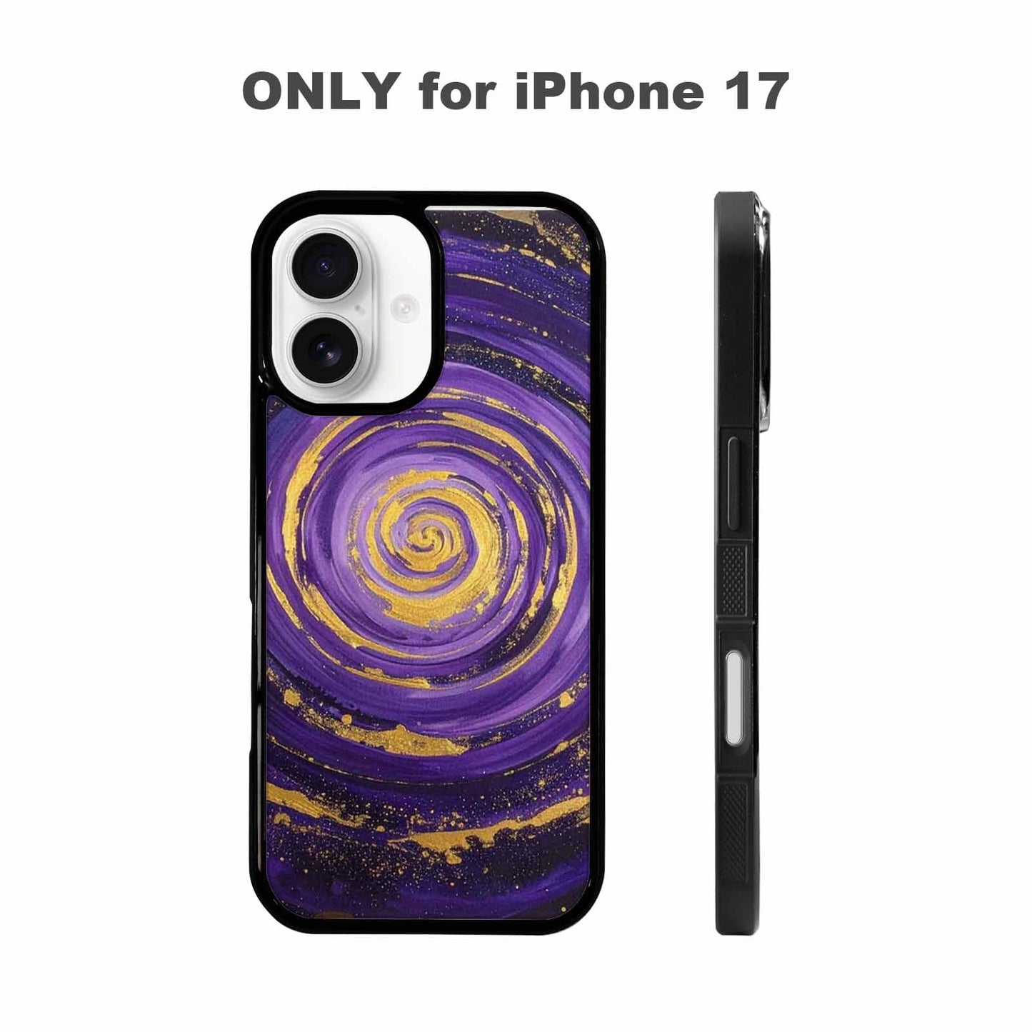iPhone 17 Case — Swirling Brushstroke Starry Night Galaxy Space, Personalized Phone Case