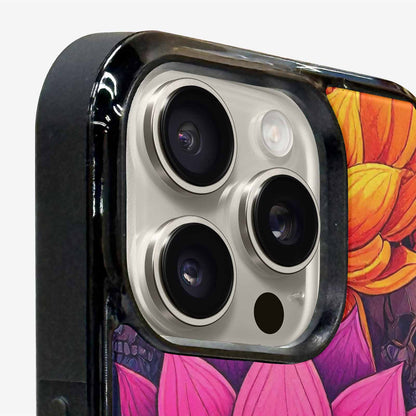 iPhone 16 Pro Case — Lotus Skulls, Personalized Phone Case