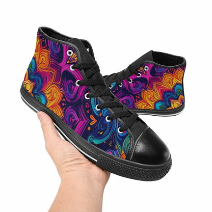 MEN'S Tie Dye Mandala High Top Canvas Dreamcore Custom Shoes