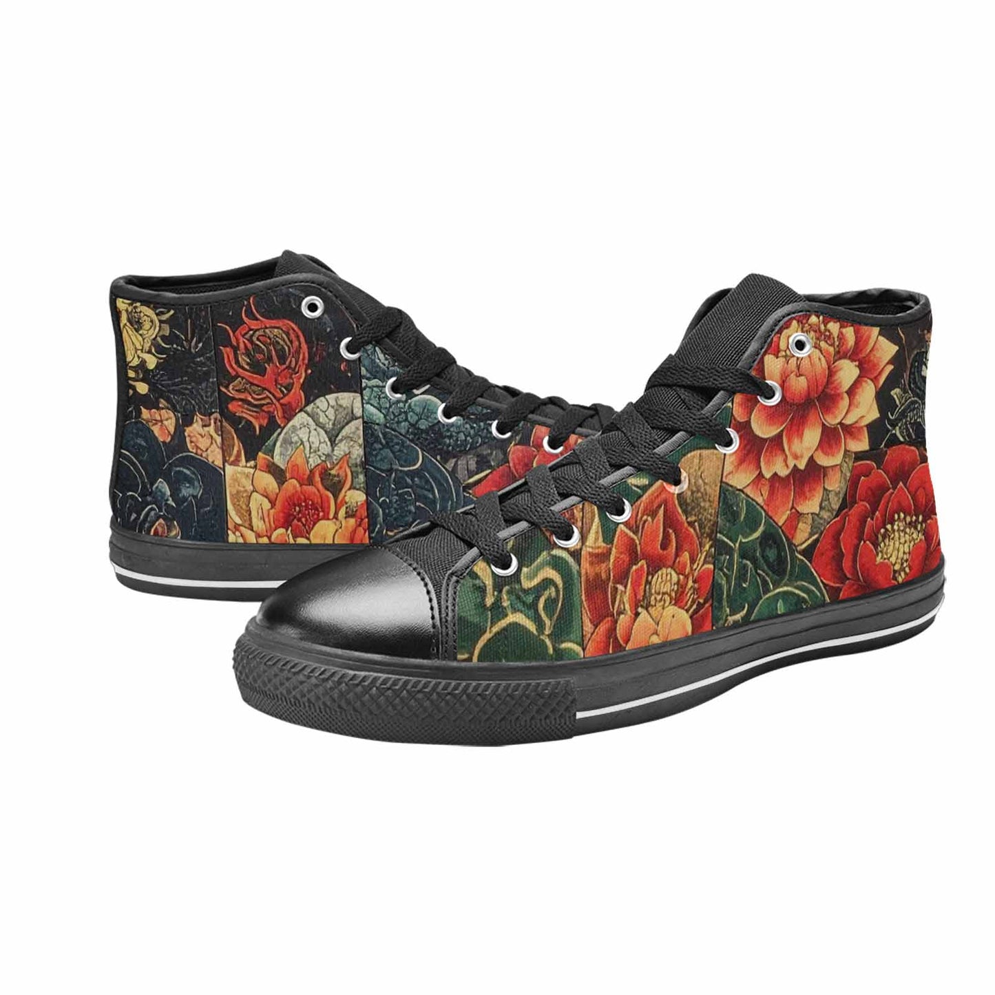 WOMEN'S Dragon Scale Fantasy High Top Canvas Dark Academia Sneakers