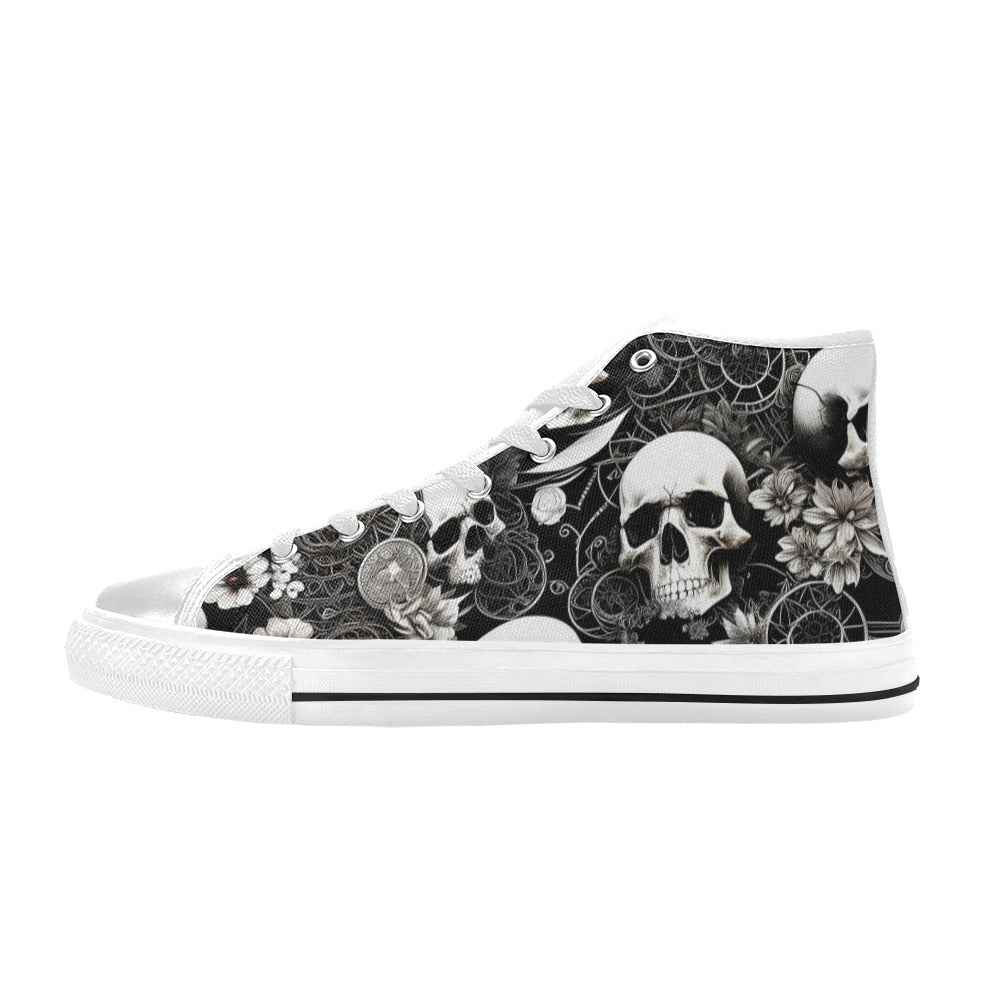 MEN'S Skulls Love Men’S High Top Canvas Aesthetic Custom Shoes