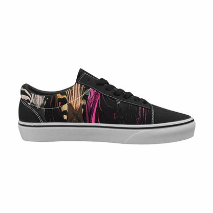 WOMEN'S Zebra Stripe Burst Lace-Up Canvas Wallpaper Art Sneakers