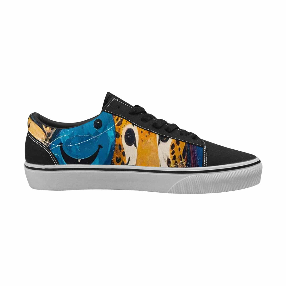 WOMEN'S Smiley Faces Lace-Up Canvas Wallpaper Art Sneakers
