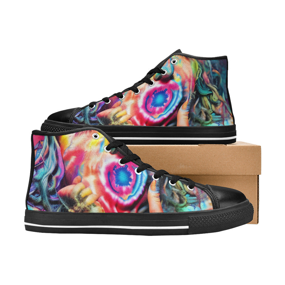 MEN'S Cc Tie Dye Woman High Top Canvas Surreal Shoes