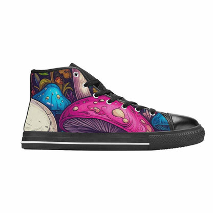 MEN'S Mushroom Skull High Top Canvas Dark Academia Custom Shoes
