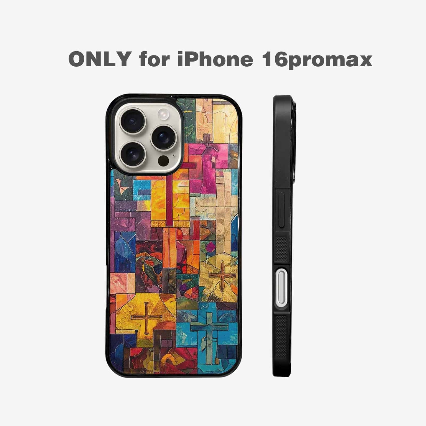 iPhone 16 Pro Max Case — Faith Cross And Faith Icons Pattern, Custom Designed Case Cover