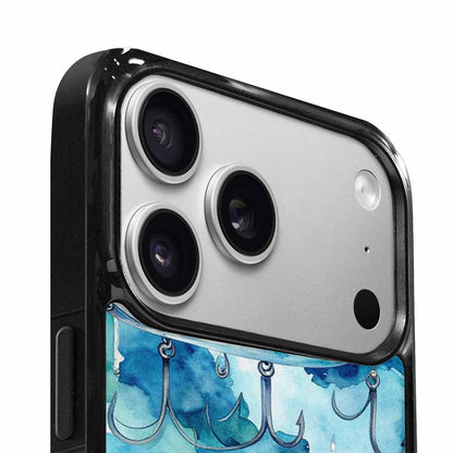 iPhone 17 Pro Case — Fishing Lure And Hook Pattern Watercolor, Original Design Phone Case