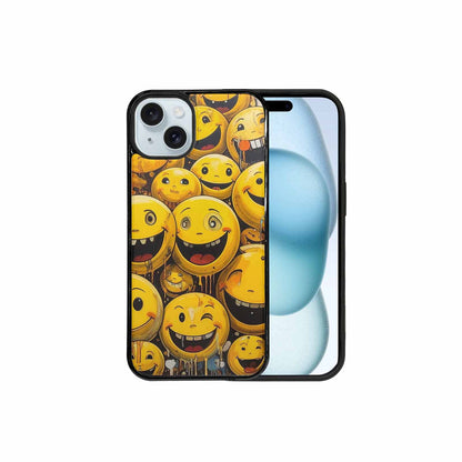 iPhone 15 Plus Case — Melting Moon Smiley Red Splatt Nsg, Custom Printed Phone Case