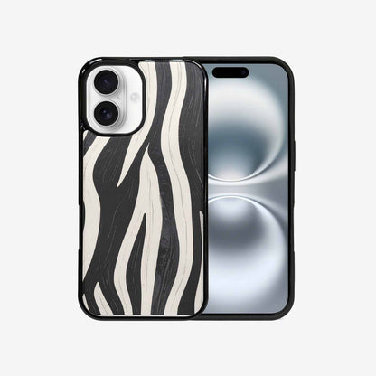 iPhone 16 Case — Modern Zebra Stripe Print Crisp Black, Custom Made Phone Cover