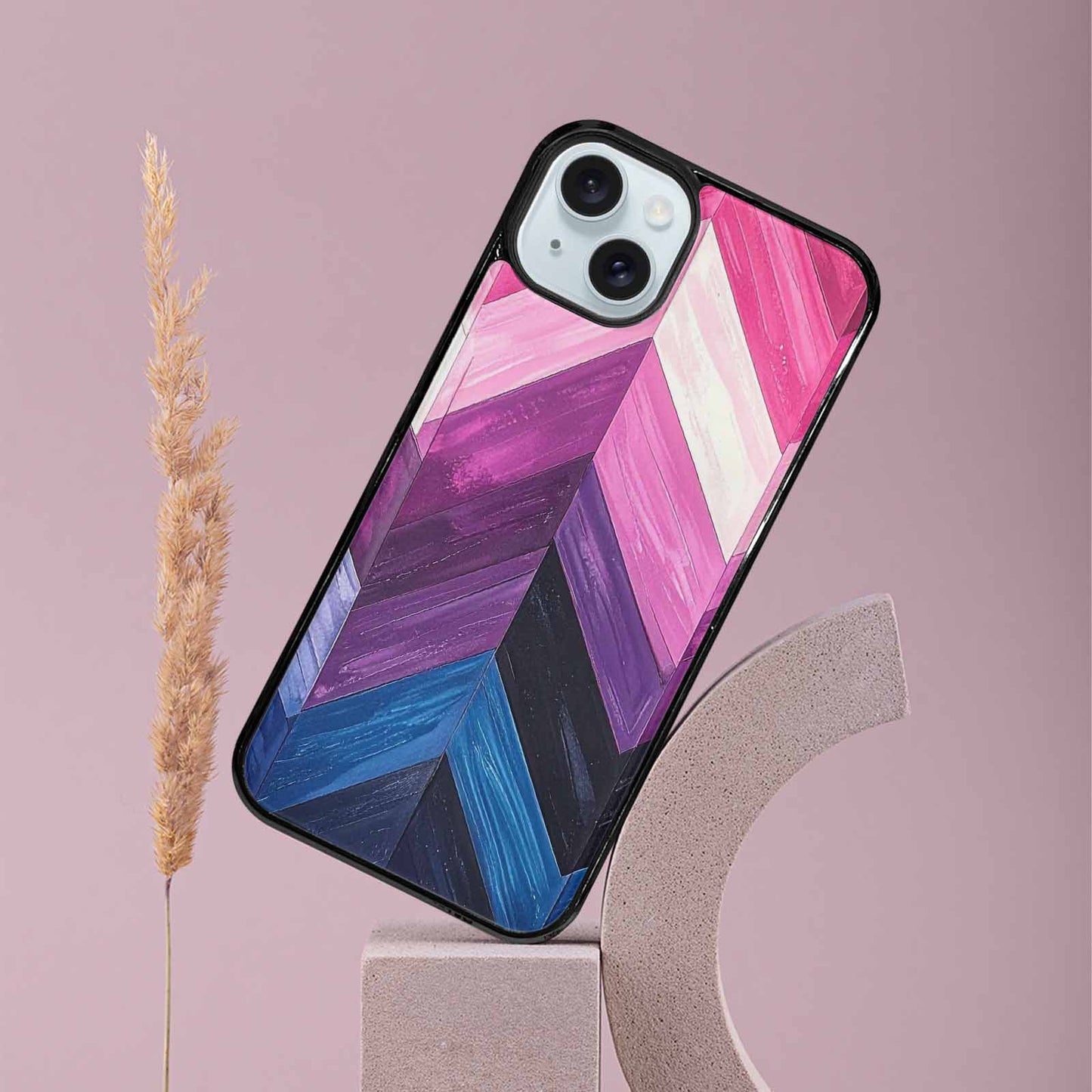 iPhone 15 Plus Case — Genderfluid Flag Color Theme Small Rainbow, Unique Phone Case Design