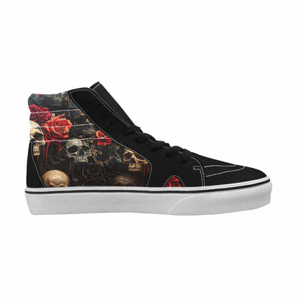 MEN'S Skulls Roses Melting Skulls High Top Canvas Y2K Custom Shoes
