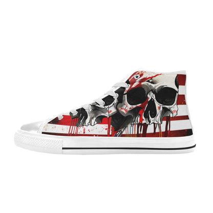 MEN'S Patriotic Skulls Men’S High Top Canvas Grunge Shoes