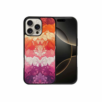 iPhone 16 Pro Max Case — Lesbian Flag Color Theme Small Rainbow, Custom Made Phone Cover
