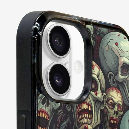 iPhone 16 Plus Case — Zombie Head Pattern Hundreds Of Small, Original Design Phone Case