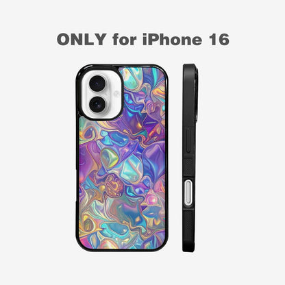 iPhone 16 Case — Holographic Iridescent Shimmer Pattern Hundreds Of, Custom Art Phone Cover
