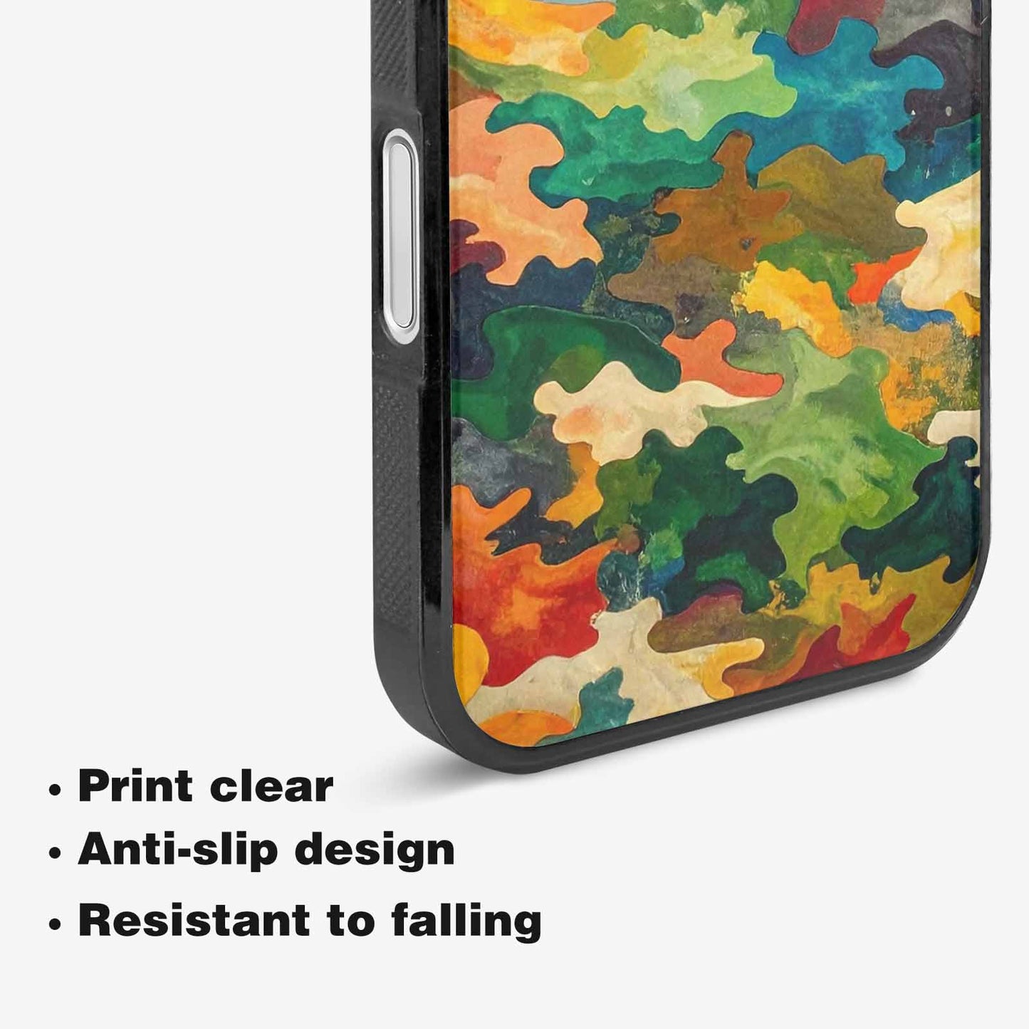 iPhone 16 Plus Case — Camo Patches Full Color Vibrant Camo, Custom Designed Case Cover