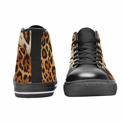 MEN'S Animal Print High Top Canvas Neon Fantasy Custom Shoes
