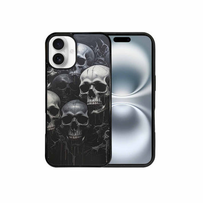 iPhone 16 Plus Case — Grey Dark Black And Grey Tones, Customized Protective Case
