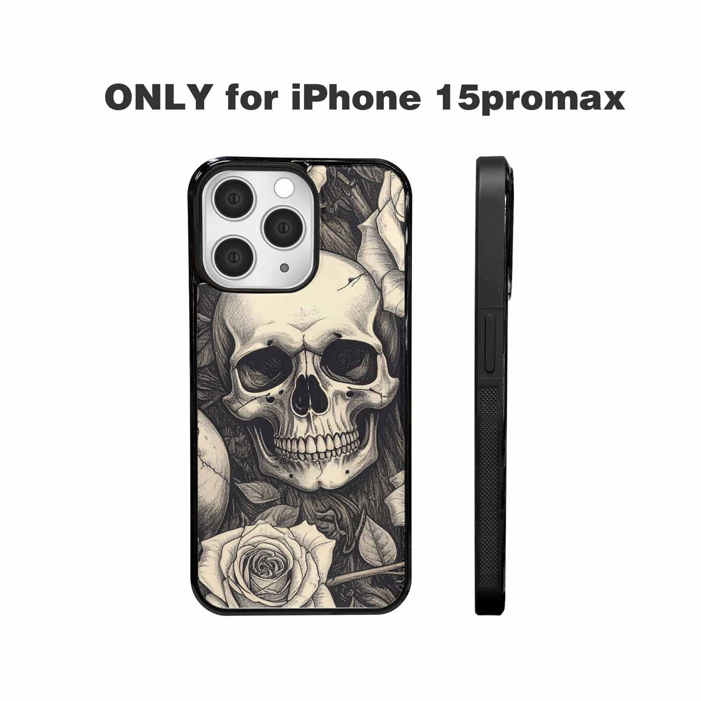 iPhone 15 Pro Max Case — 20 Skulls Overlapping Seamless Tileable Pattern, Custom Phone Case