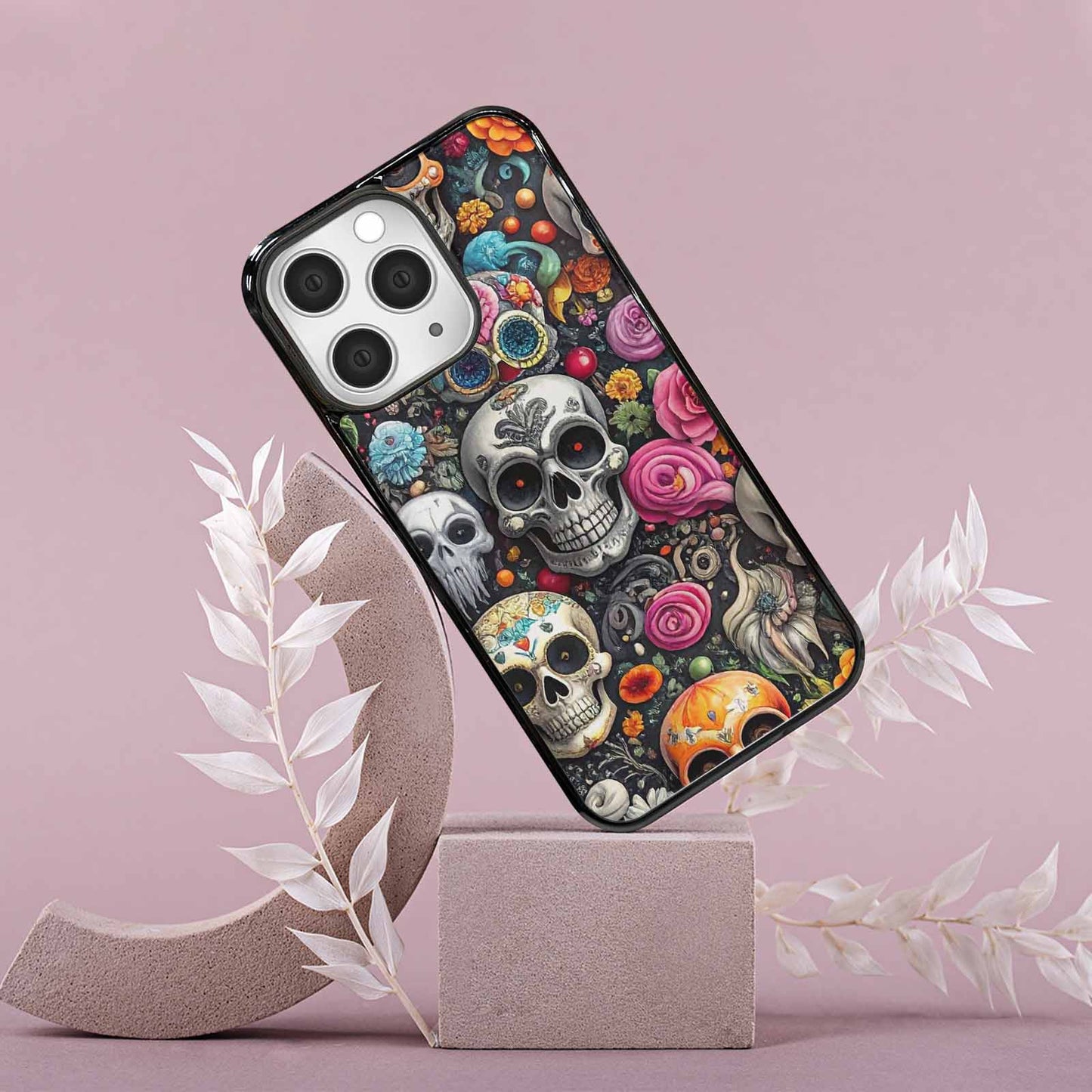 iPhone 15 Pro Max Case — Greyscale Black And White Dark Black, Custom Made Phone Cover