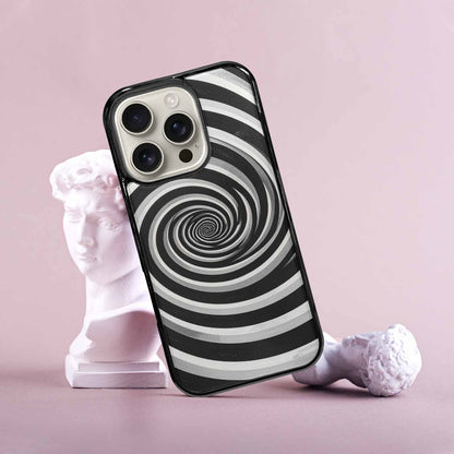 iPhone 16 Pro Case — Hypnotic Spiral Optical Illusion Motif High, Custom Designed Case Cover