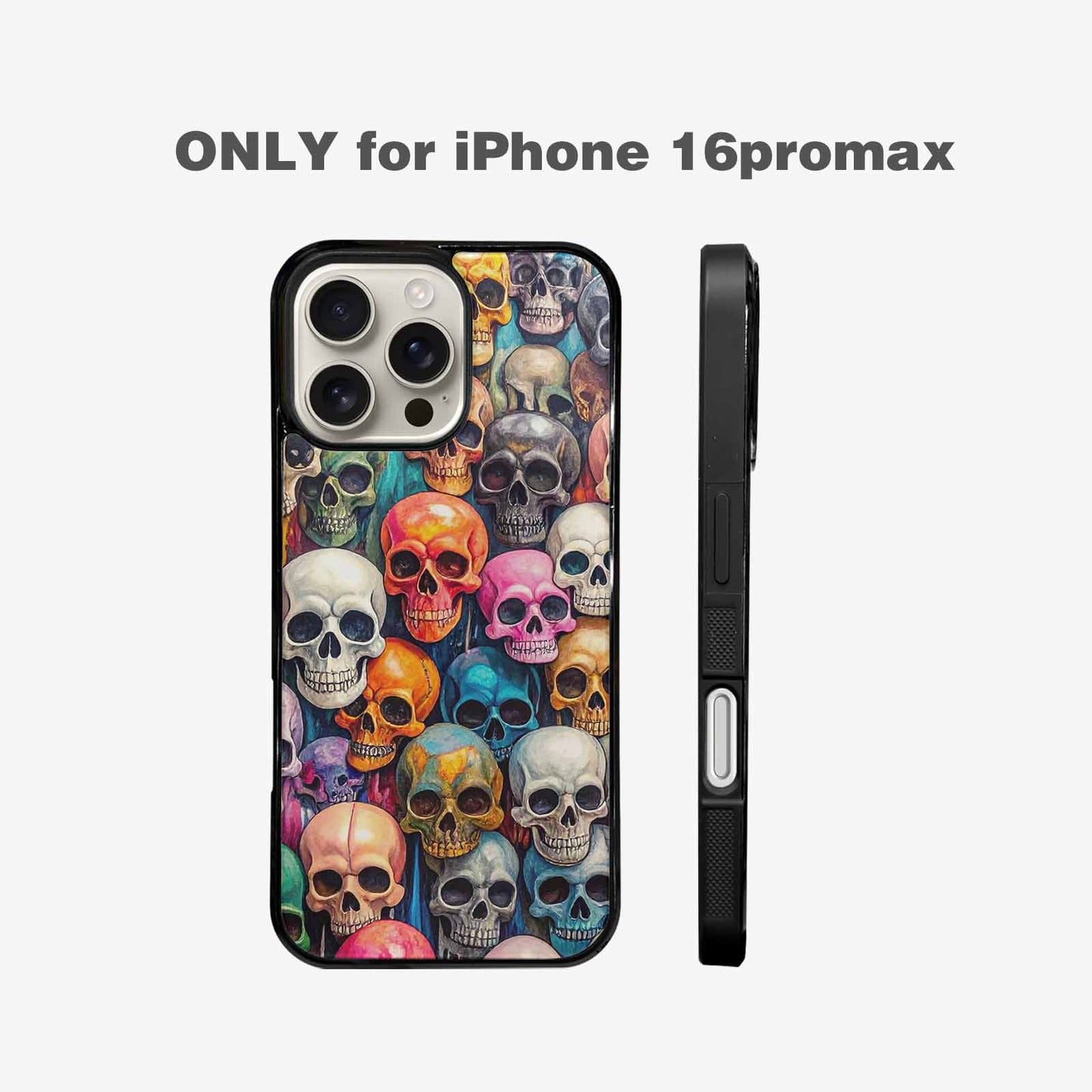 iPhone 16 Pro Max Case — Skulls Marbleskulls Pattern Ctw, Customized Protective Case
