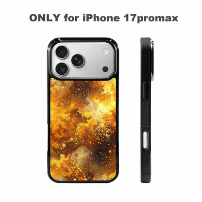 iPhone 17 Pro Max Case — Galaxy Art Golden Cosmic Galaxy Space, Custom Printed Phone Case