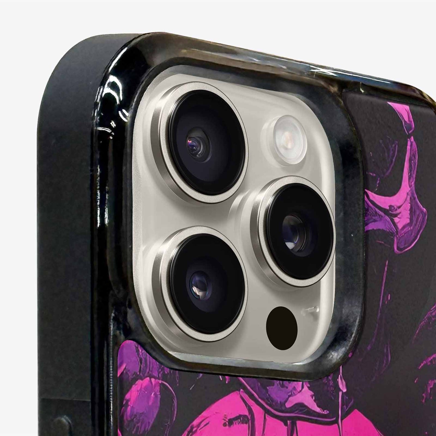 iPhone 16 Pro Case — Pink Purple Skeletons Neon Drip Melting, Custom Art Phone Cover