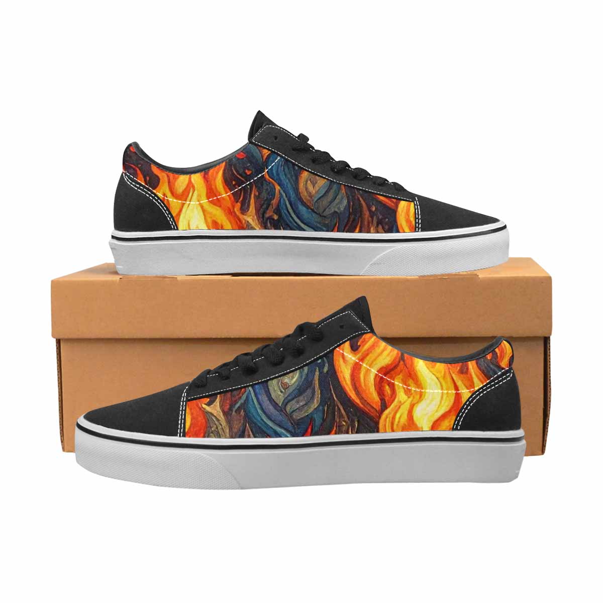 MEN'S Fire Flame Canvas Lace-Up Y2K Custom Shoes
