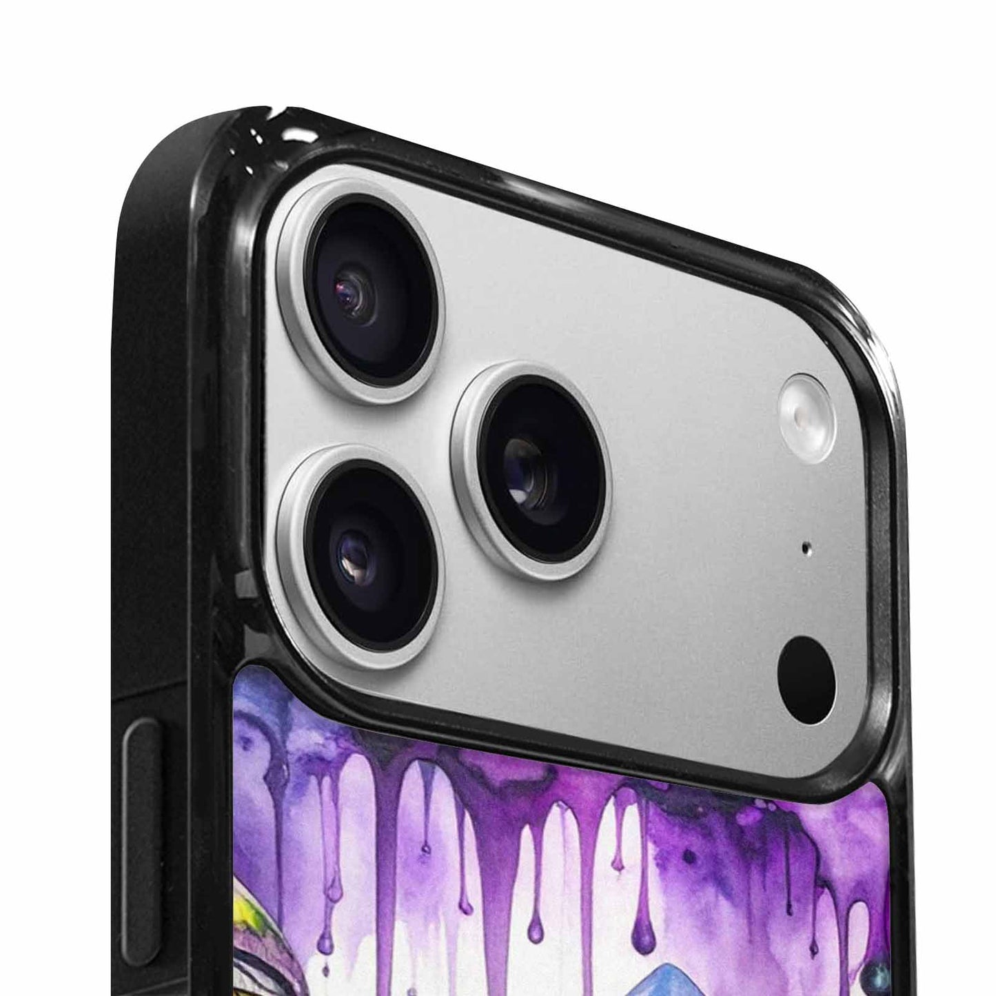 iPhone 17 Pro Max Case — Black &amp; Purple Ink Original Art, Unique Phone Case Design