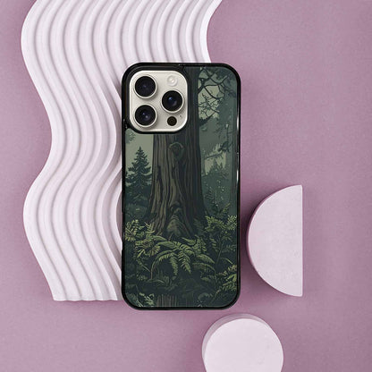 iPhone 16 Pro Max Case — Seamless Pattern Ancient Redwood Forest Giant, Custom Art Phone Cover