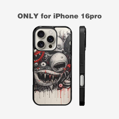 iPhone 16 Pro Case — Multi Eye Monster Black Red Ink, Custom Designed Case Cover