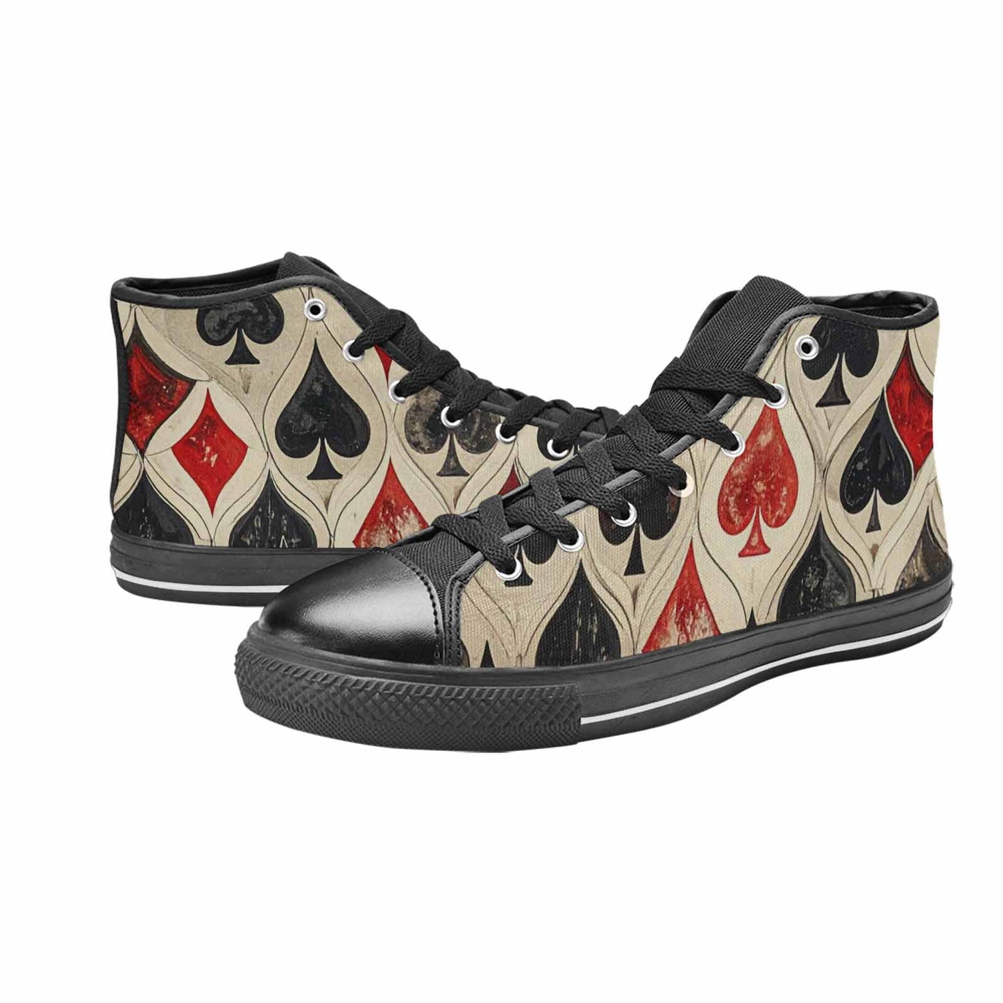 MEN'S Playing Card Suit High Top Canvas Cottagecore Shoes