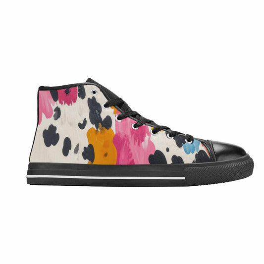 MEN'S Cow Animal Print High Top Canvas Vivid Sneakers
