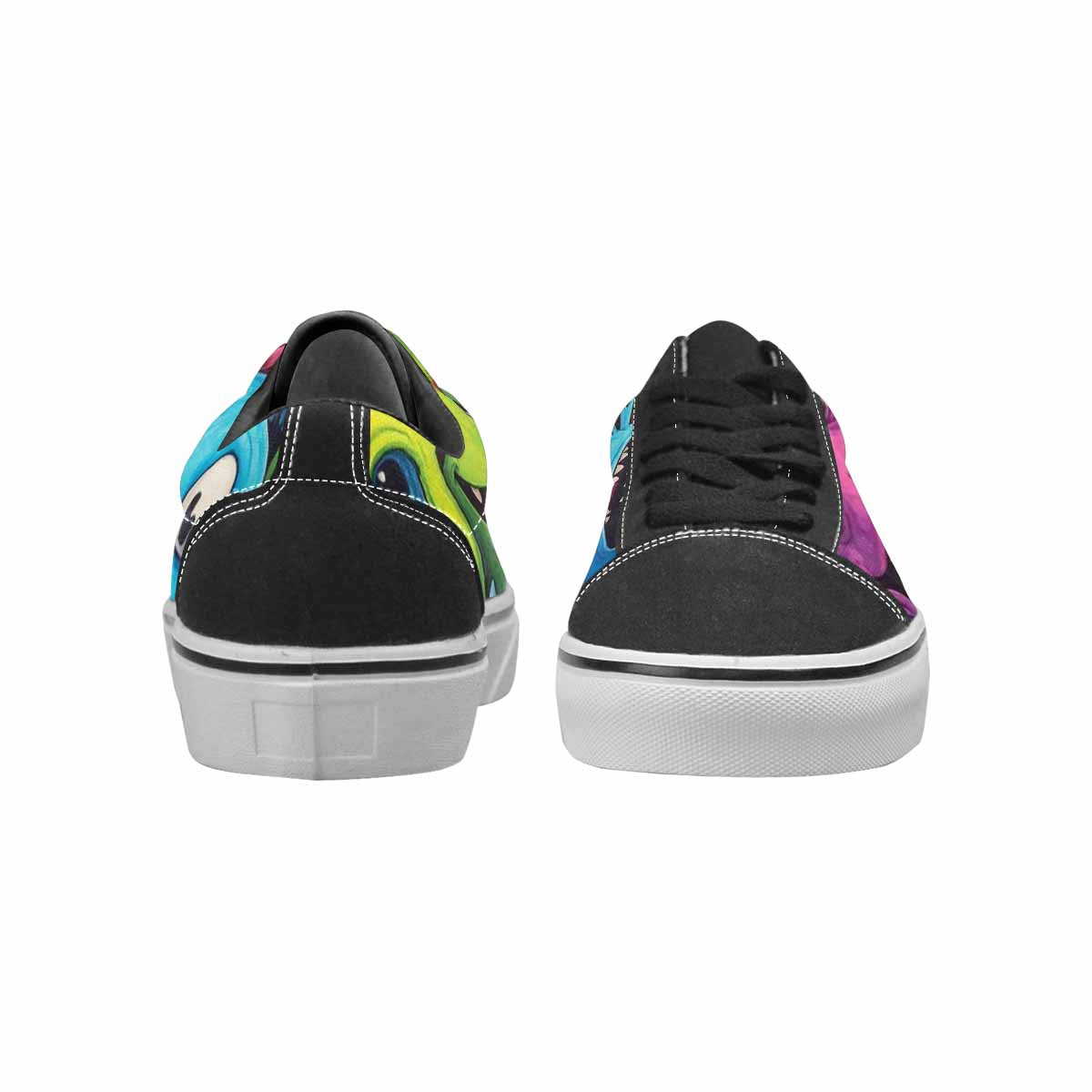 WOMEN'S Monsters (general) Lace-Up Canvas Vibrant Chaos Custom Sneakers