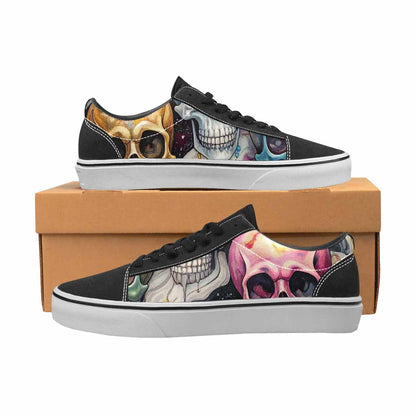 WOMEN'S Skulls  Marble Skulls Lace-Up Canvas Aesthetic Custom Shoes