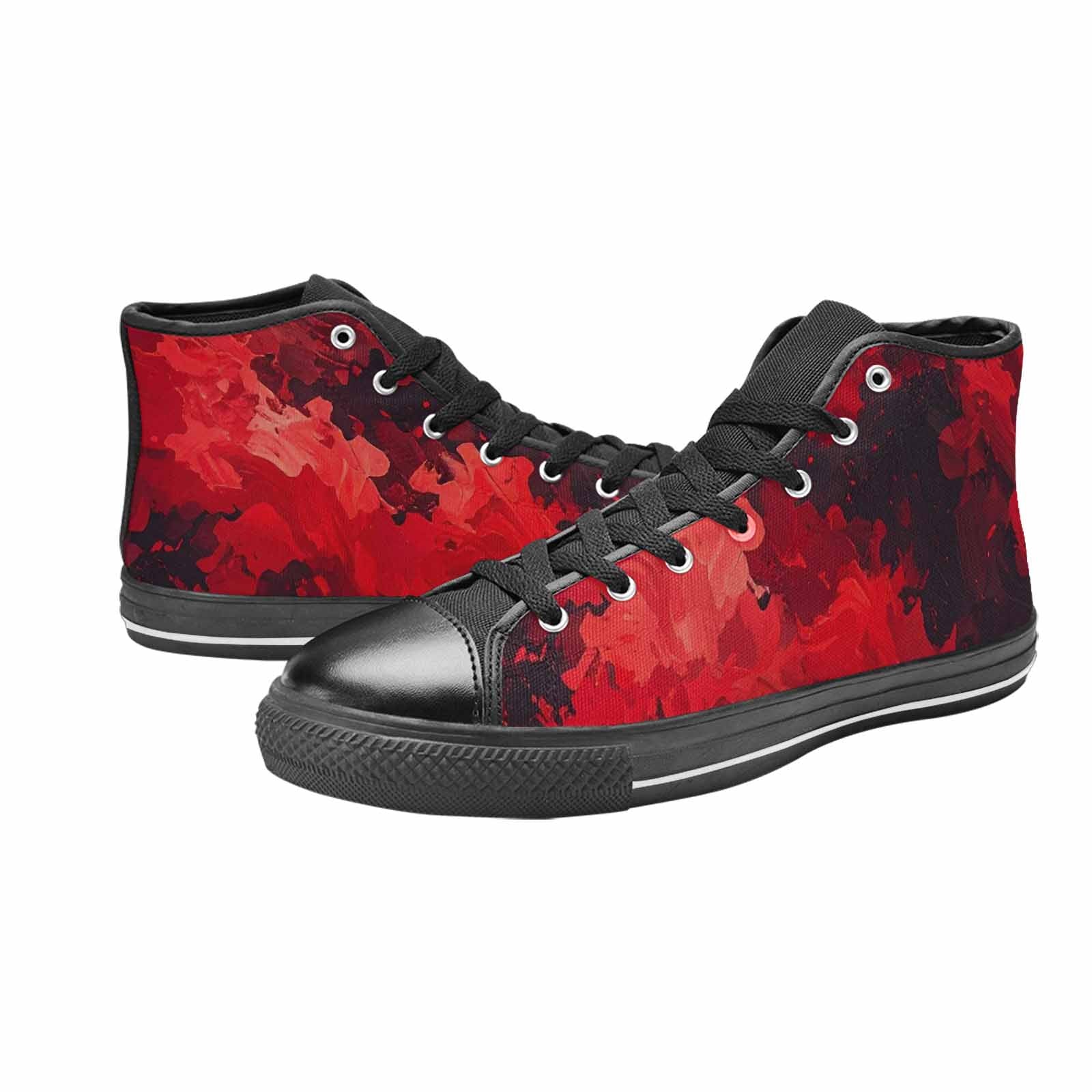 WOMEN'S Military Camouflage Blotch High Top Canvas Vibrant Chaos Custom Shoes
