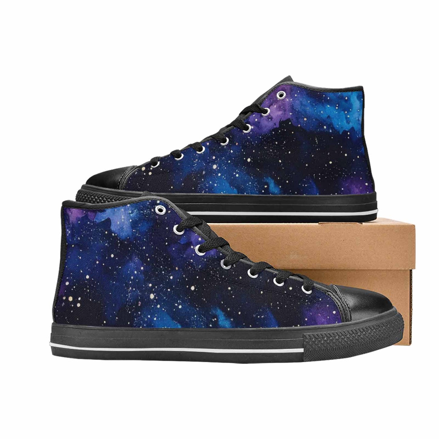 WOMEN'S Galaxy Art - High Top Canvas Wallpaper Art Sneakers